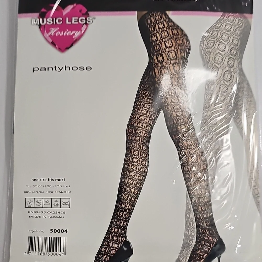 Music Legs Checker Design Spandex Pantyhose